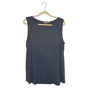 Chicos Blue and Grey Striped Tank Top